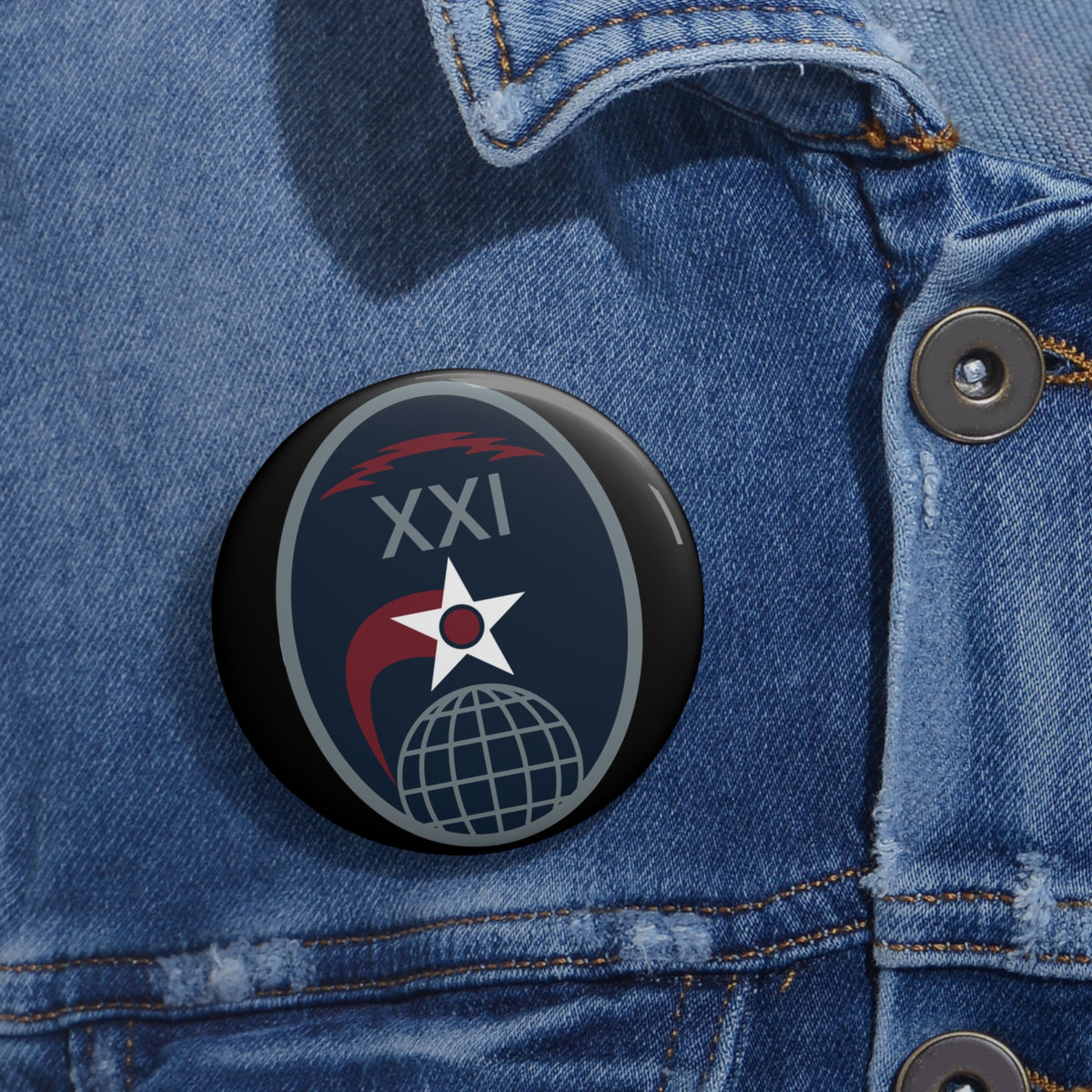 Custom Pin Button - USSF - 21st Space Operations Squadron wo txt