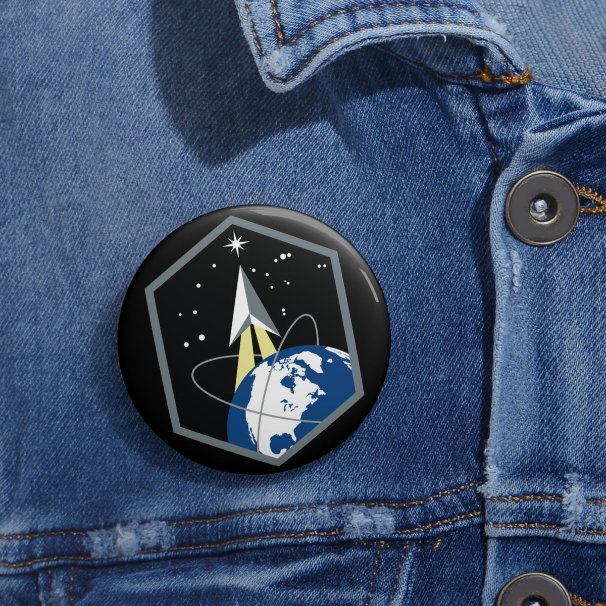 Custom Pin Button - USSF - Space Base Delta 2 wo txt