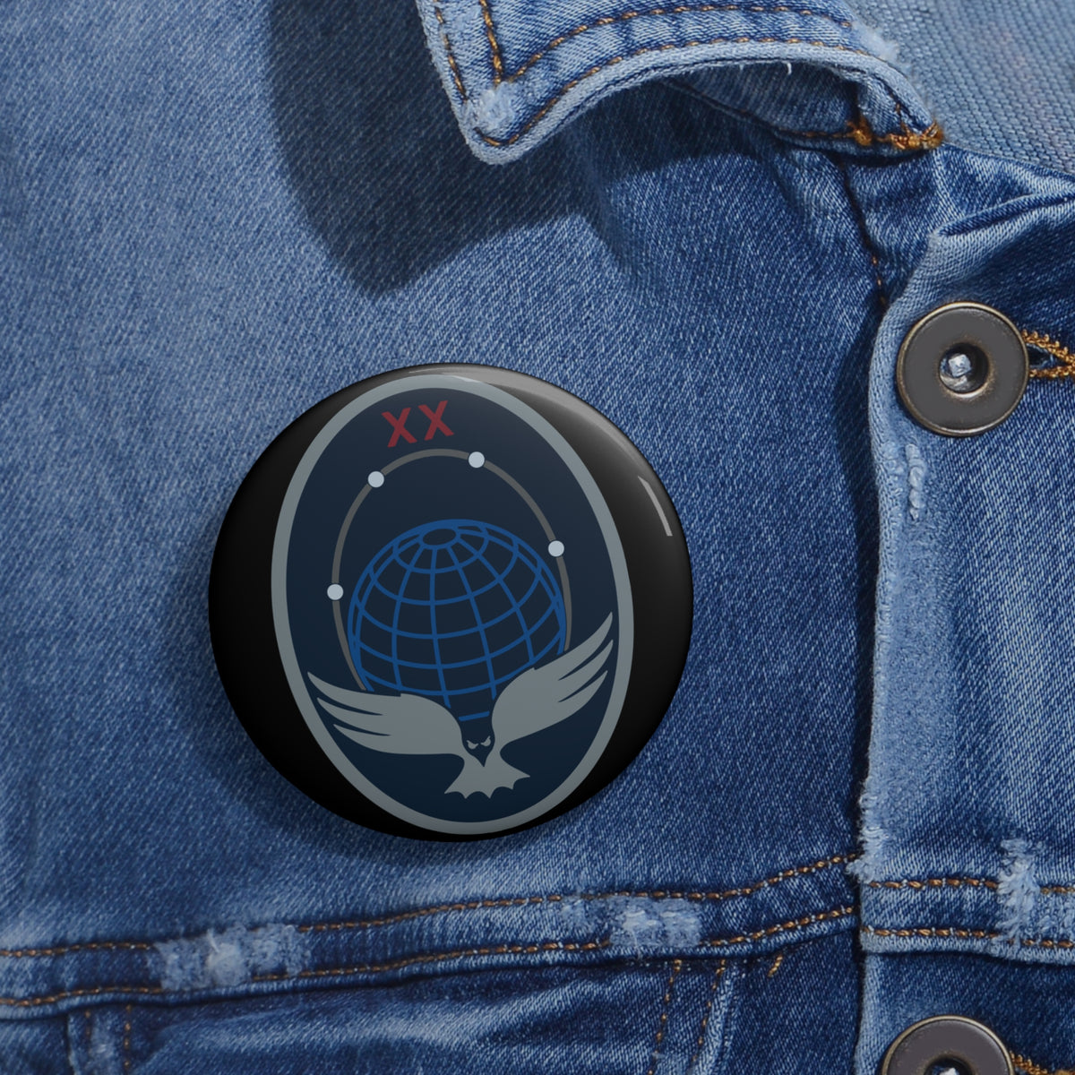 Custom Pin Button - USSF - 20th Space Surveillance Squadron wo txt