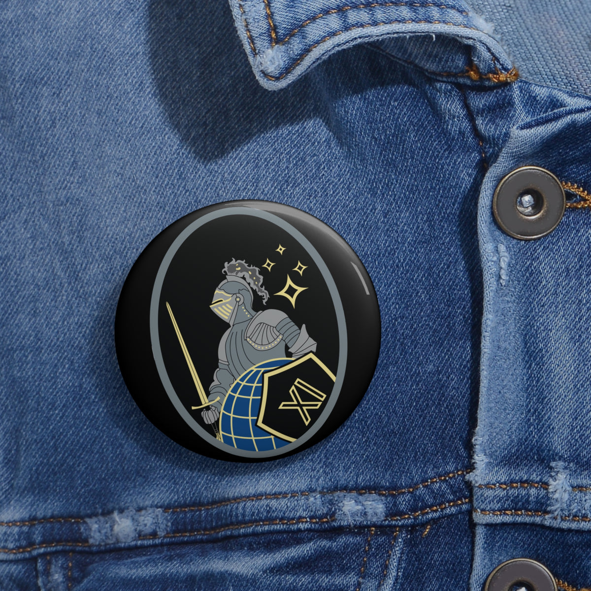 Custom Pin Button - USSF - 11th Space Warning Squadron wo txt