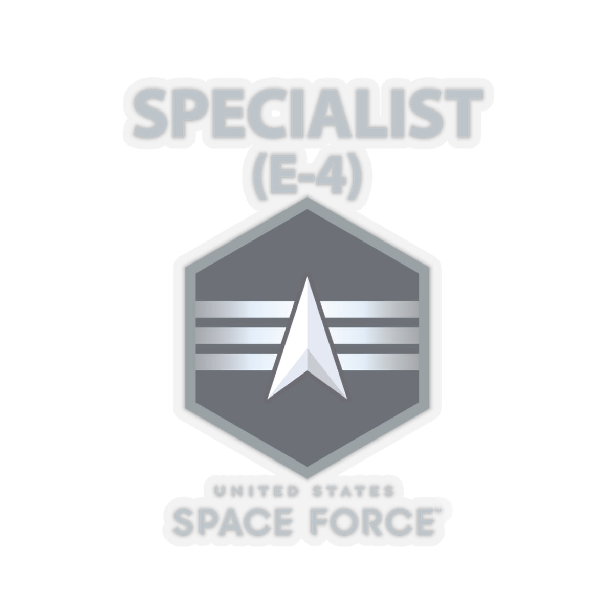 Kiss-Cut Sticker - USSF - E4 Specialist - US Space Force