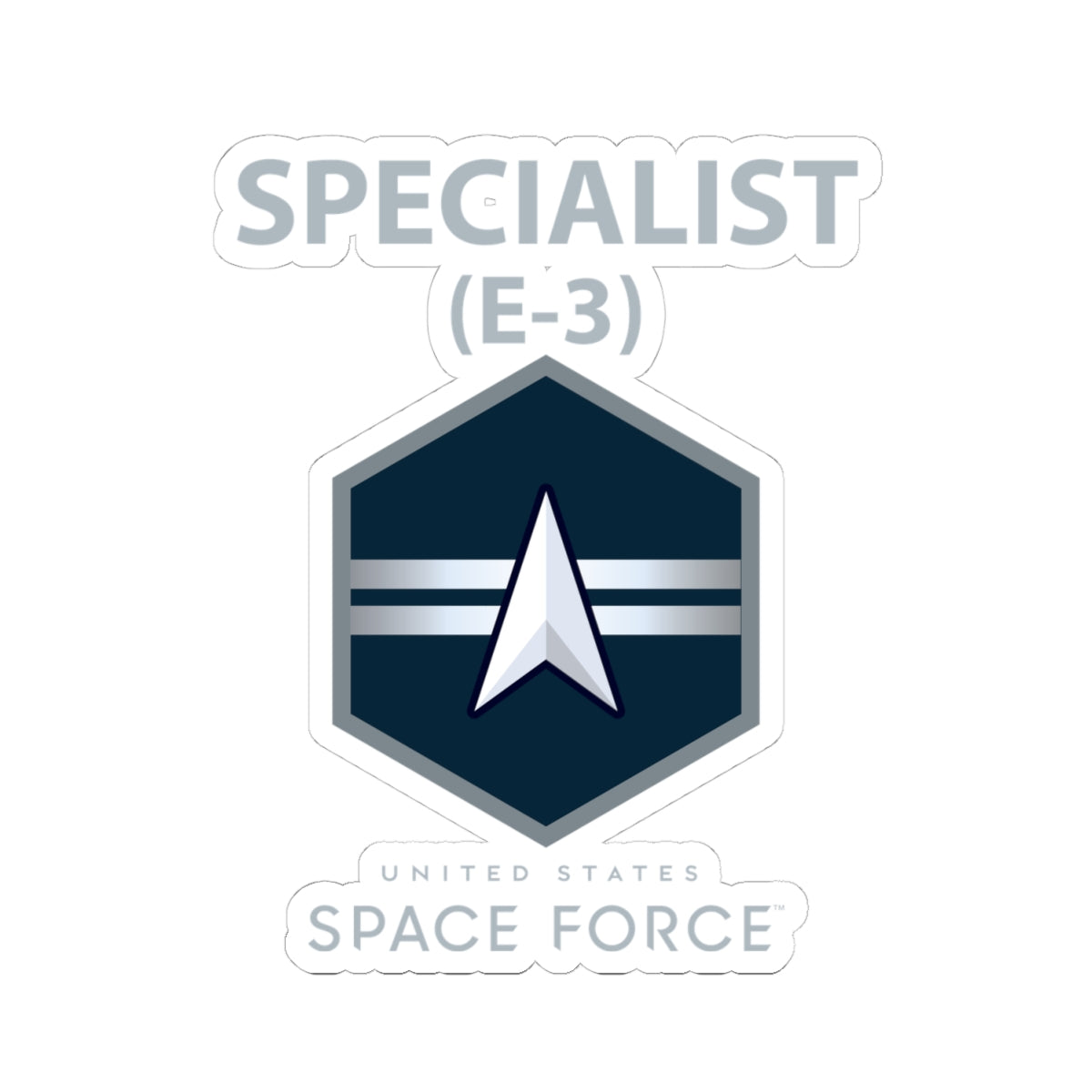 Kiss-Cut Sticker - USSF - E3 Specialist - US Space Force