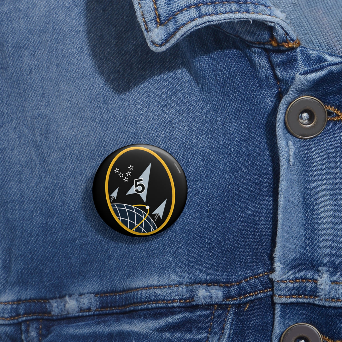 Custom Pin Button - USSF - 5th Space Launch Squadron wo txt X 300