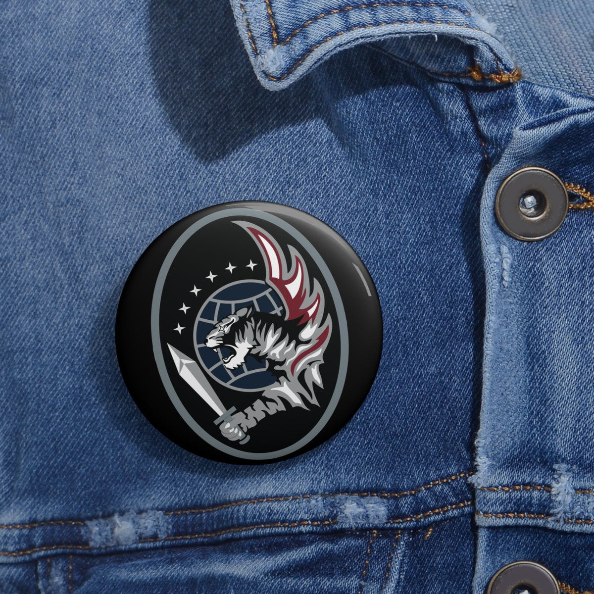 Custom Pin Button - USSF - 55th Combat Training Squadron wo txt