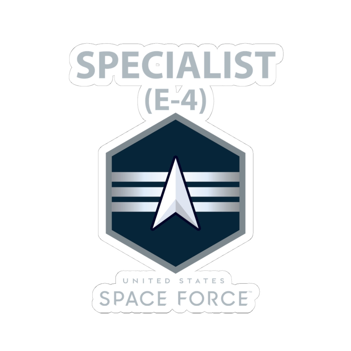 Kiss-Cut Sticker - USSF - E4 Specialist - US Space Force