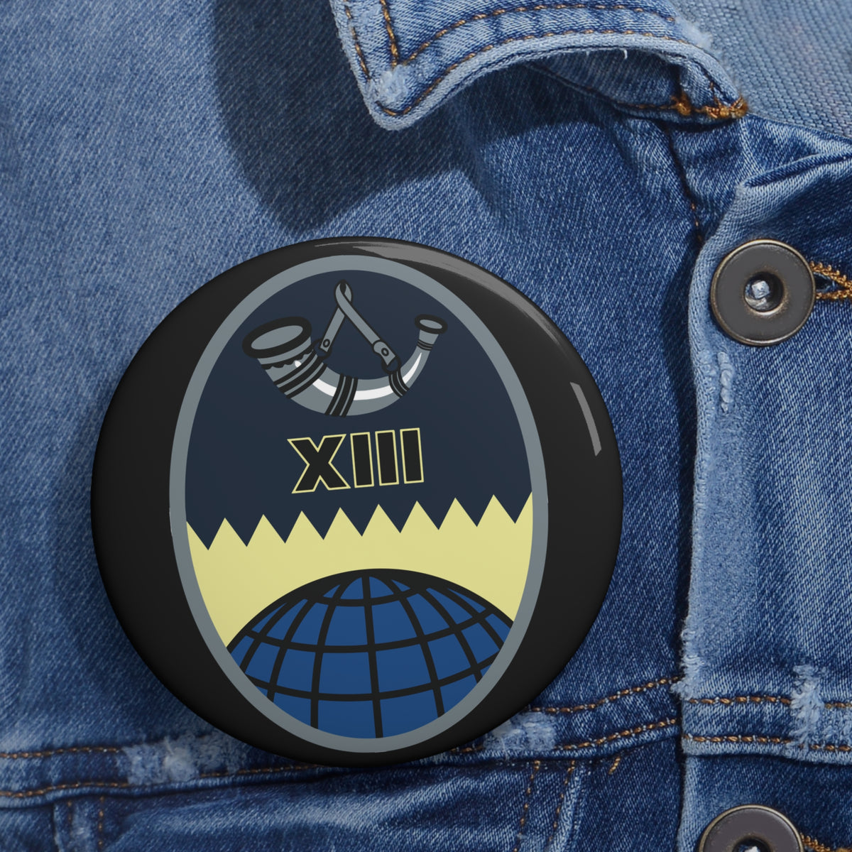 Custom Pin Button - USSF - 13th Space Warning Squadron wo txt