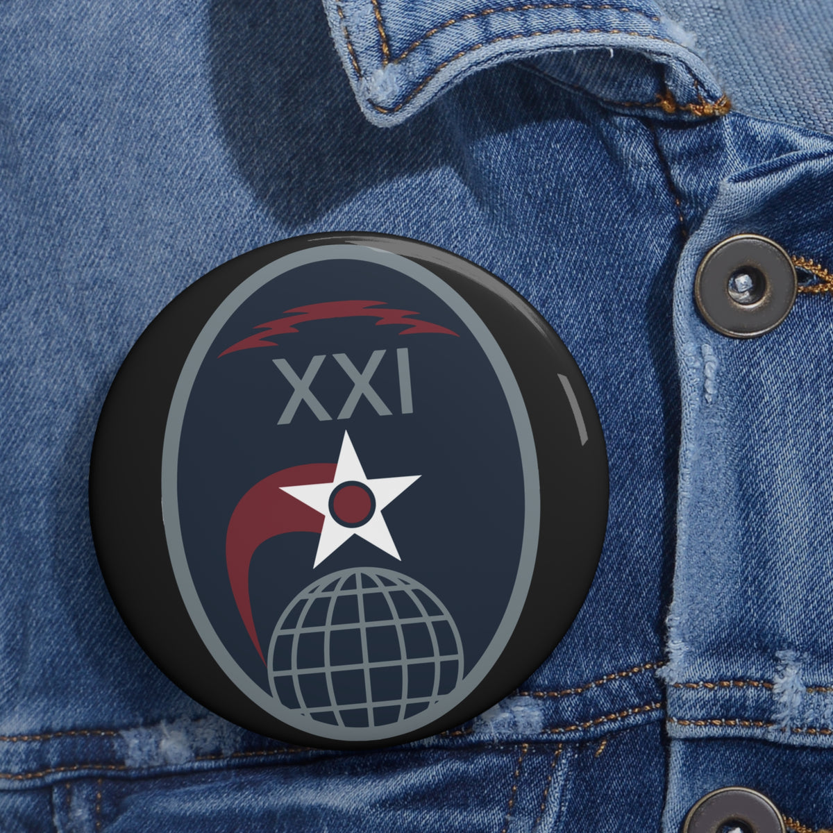 Custom Pin Button - USSF - 21st Space Operations Squadron wo txt