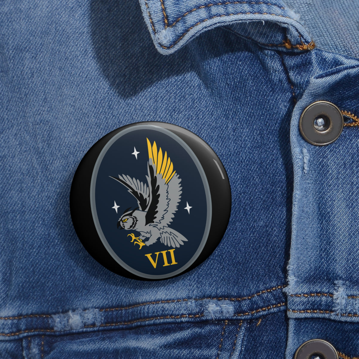 Custom Pin Button - USSF - 7th Space Warning Squadron wo txt