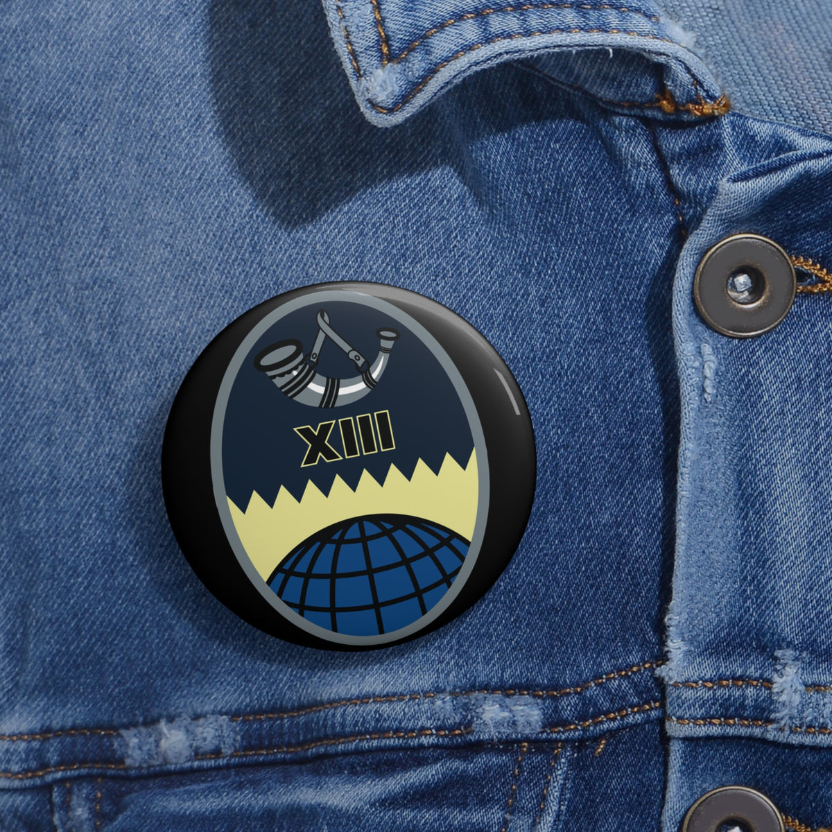 Custom Pin Button - USSF - 13th Space Warning Squadron wo txt