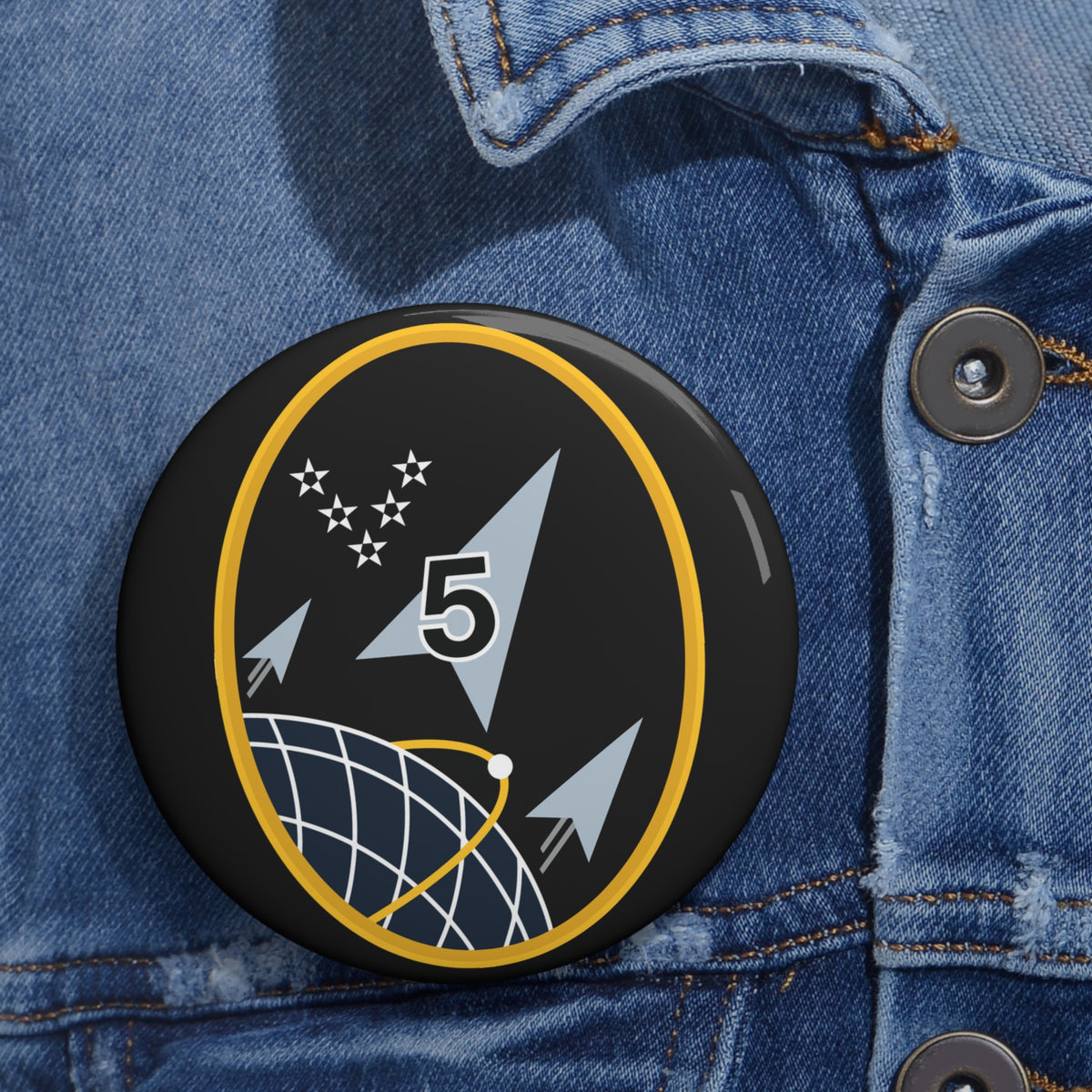 Custom Pin Button - USSF - 5th Space Launch Squadron wo txt X 300