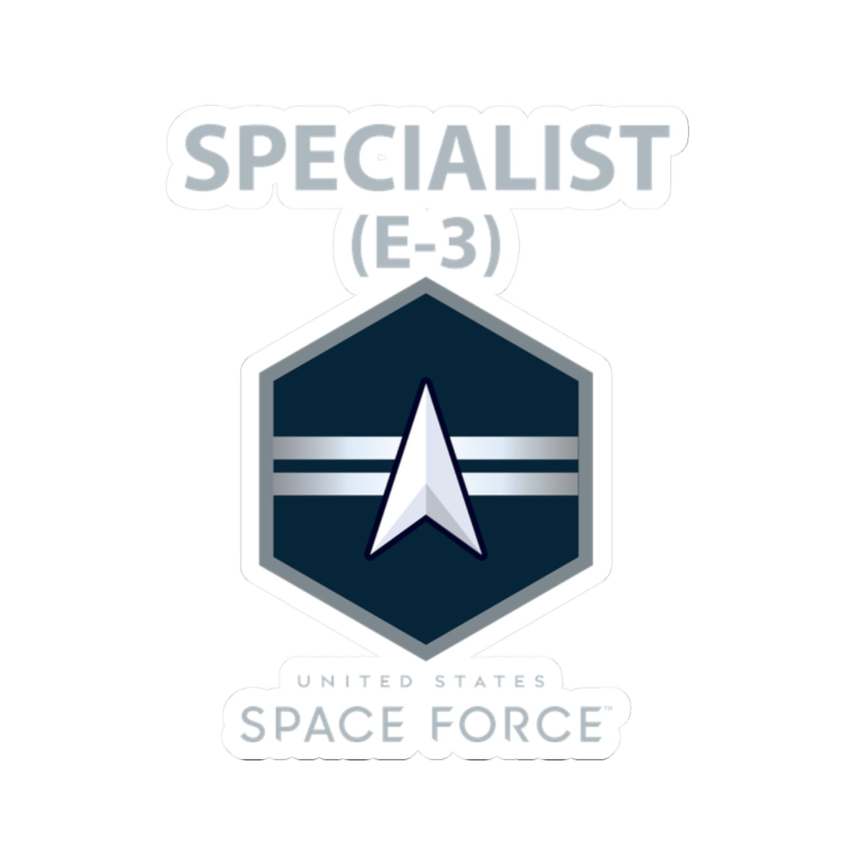 Kiss-Cut Sticker - USSF - E3 Specialist - US Space Force