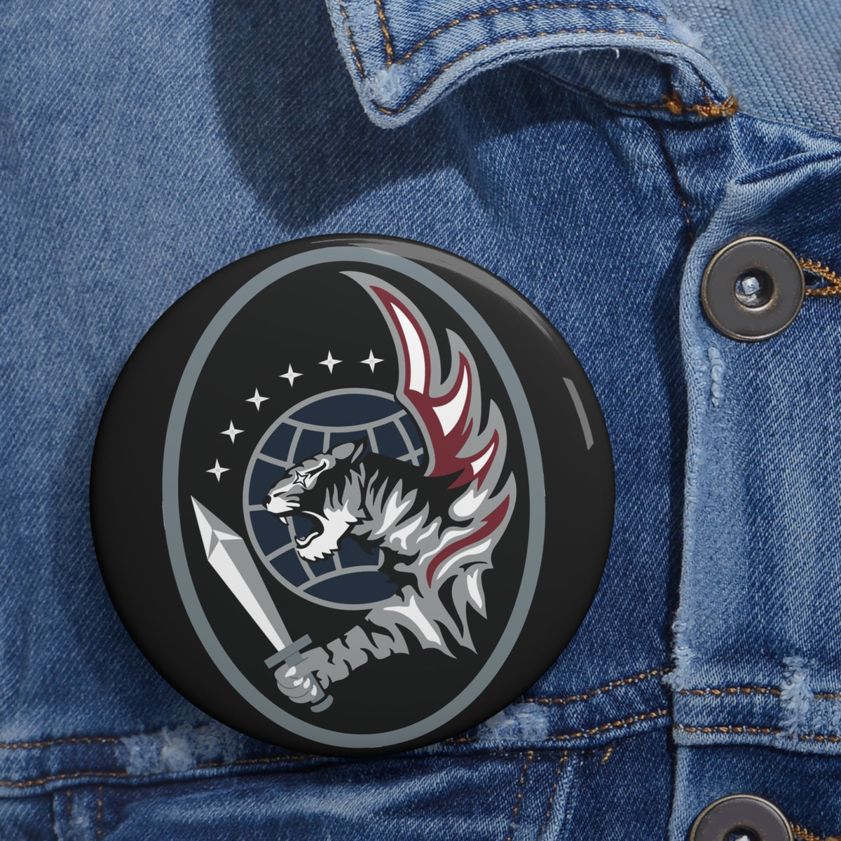 Custom Pin Button - USSF - 55th Combat Training Squadron wo txt