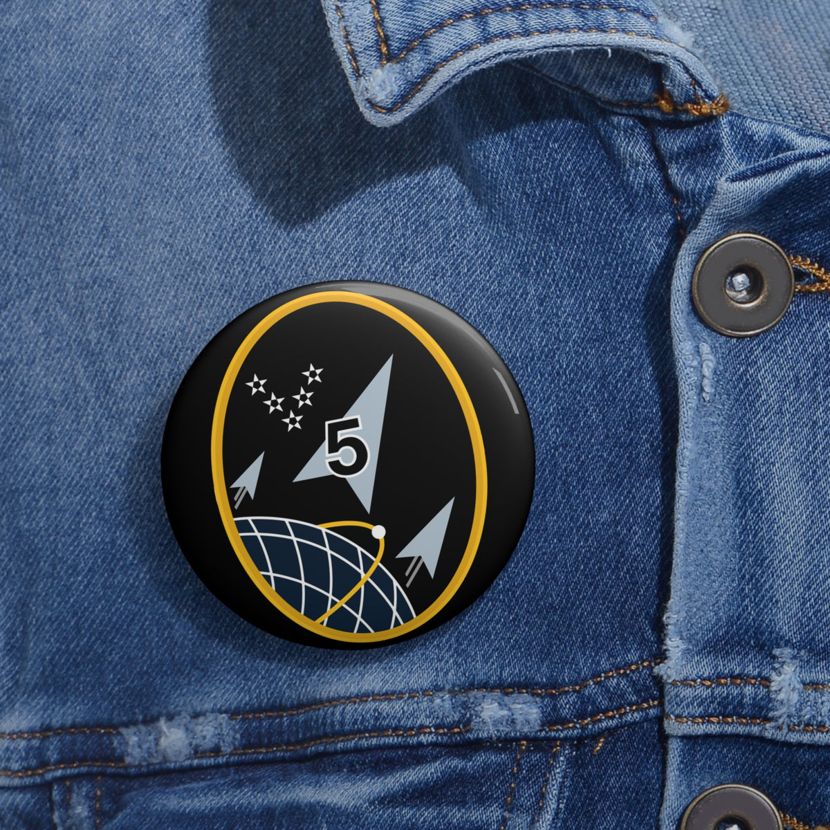 Custom Pin Button - USSF - 5th Space Launch Squadron wo txt X 300