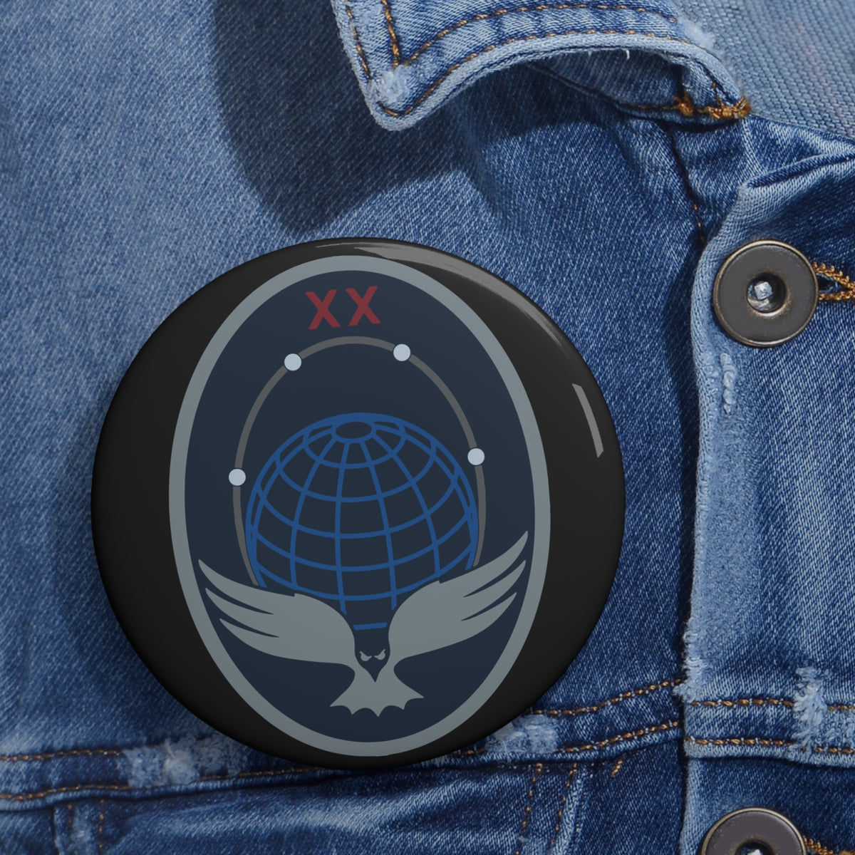 Custom Pin Button - USSF - 20th Space Surveillance Squadron wo txt