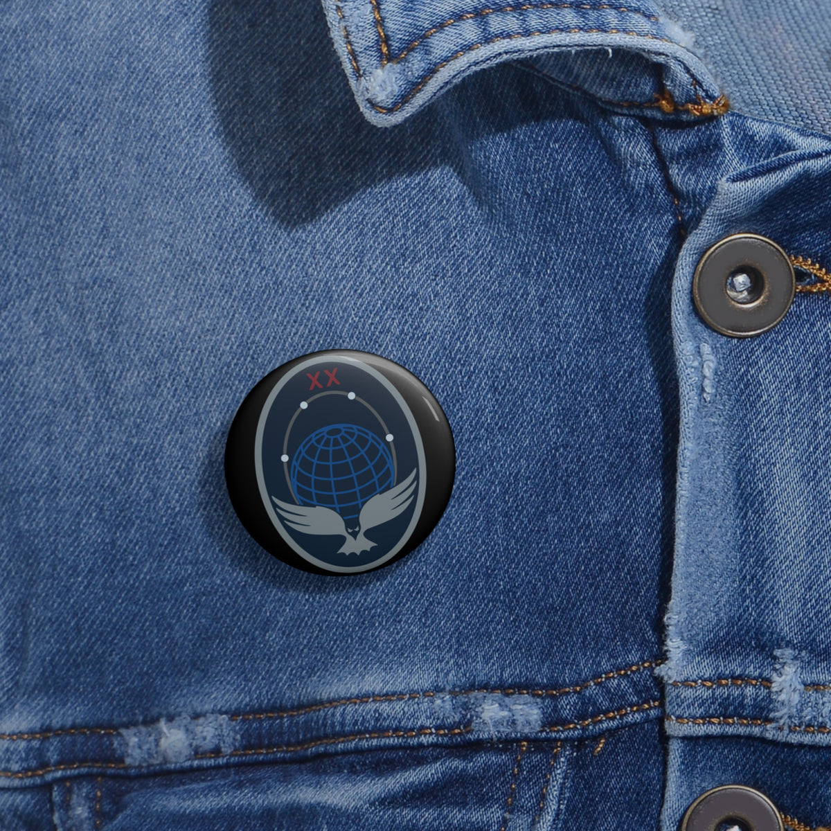 Custom Pin Button - USSF - 20th Space Surveillance Squadron wo txt