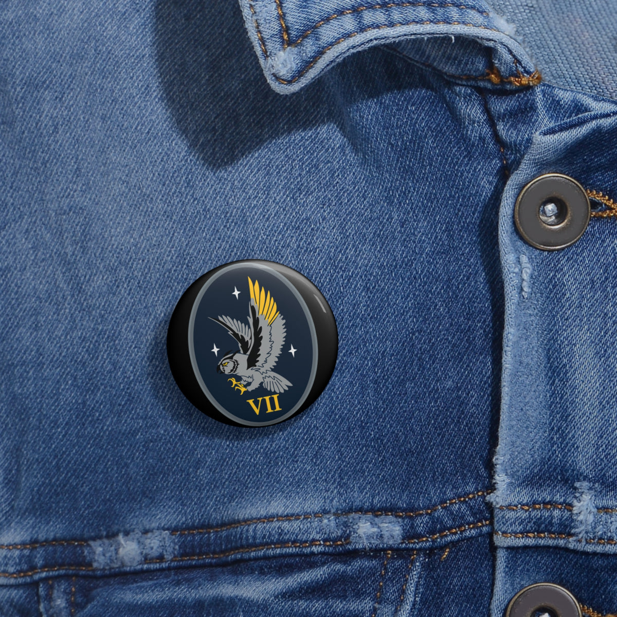 Custom Pin Button - USSF - 7th Space Warning Squadron wo txt