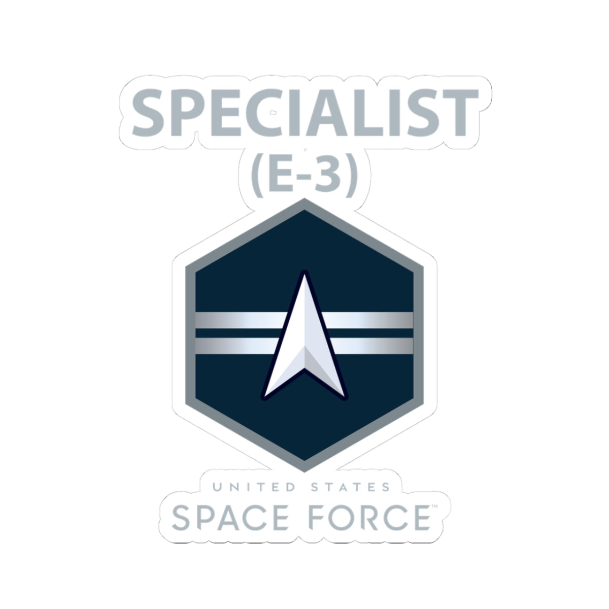 Kiss-Cut Sticker - USSF - E3 Specialist - US Space Force