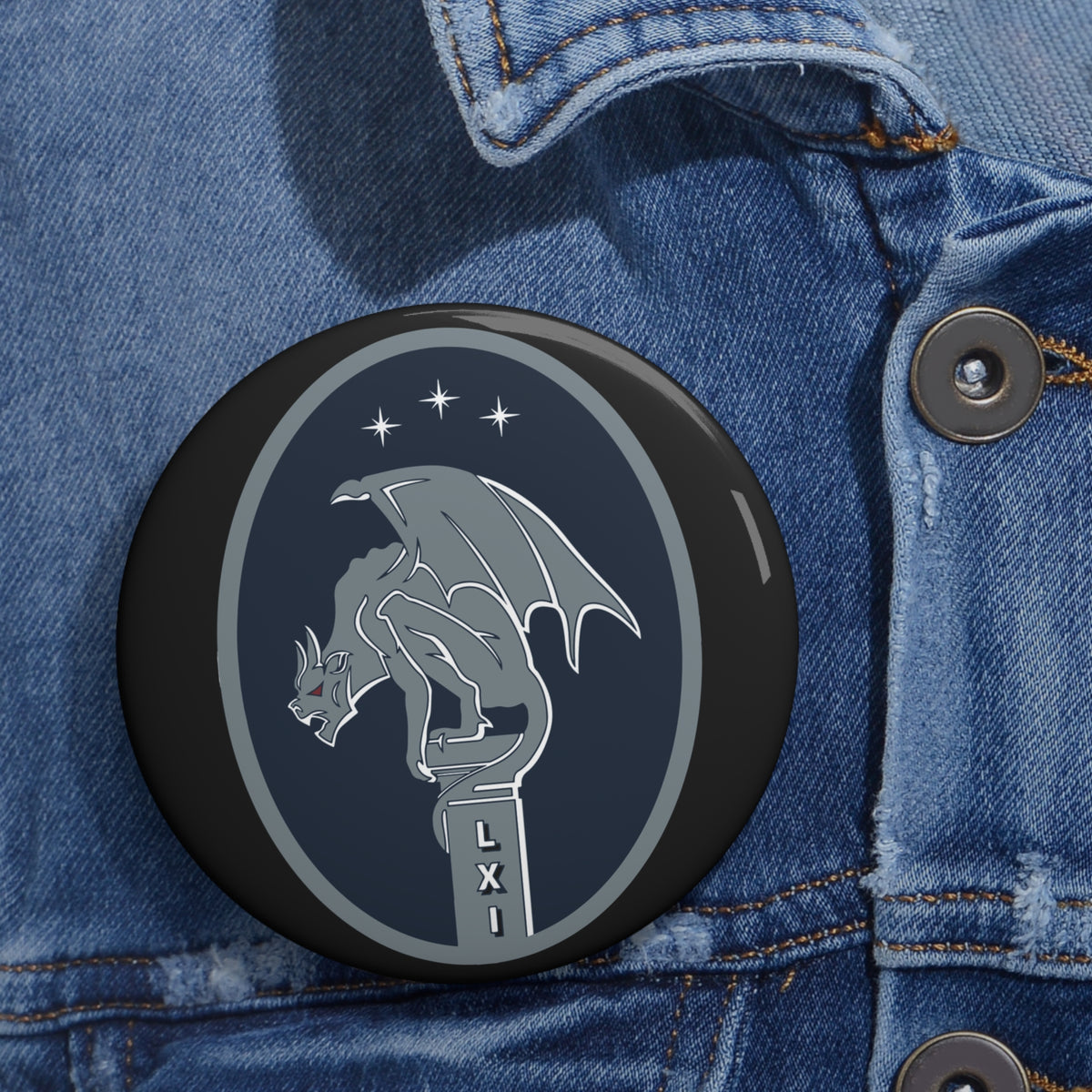 Custom Pin Button - USSF - 61st Cyberspace Squadron wo txt