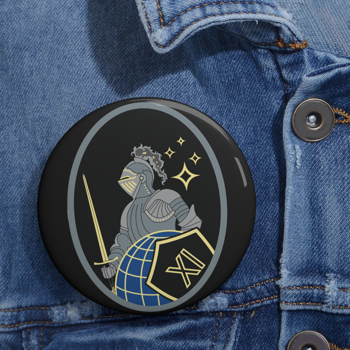 Custom Pin Button - USSF - 11th Space Warning Squadron wo txt
