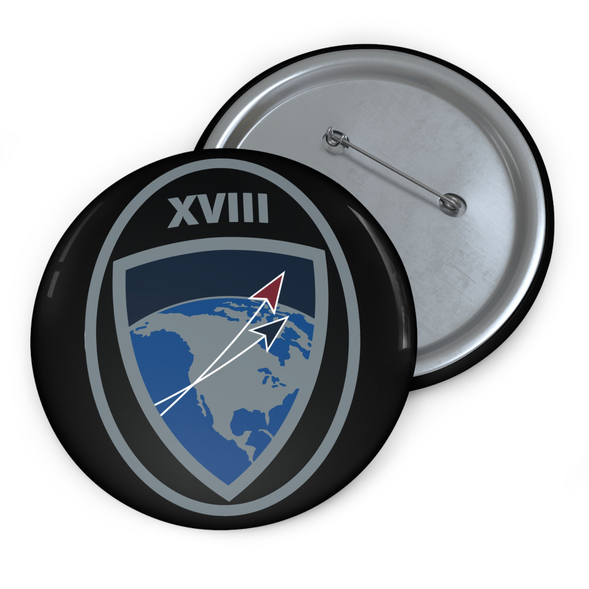 Custom Pin Button - USSF - 18th Space Defense Squadron wo txt