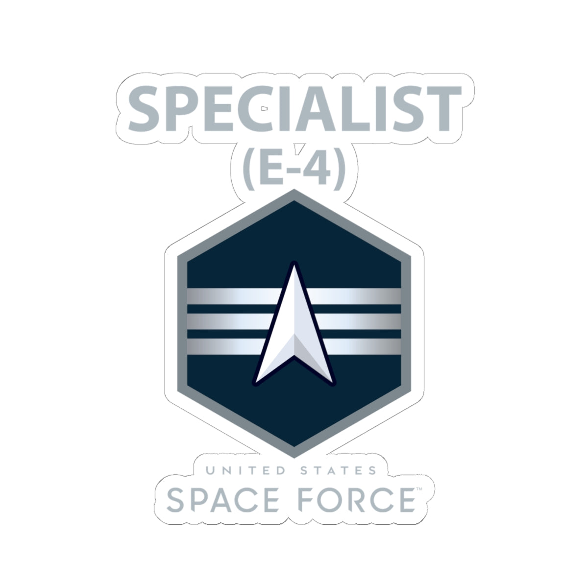 Kiss-Cut Sticker - USSF - E4 Specialist - US Space Force