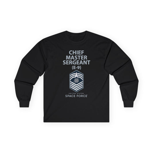 Unisex Ultra Cotton Long Sleeve Tee - USSF - E9 Chief Master Sergeant - US Space Force