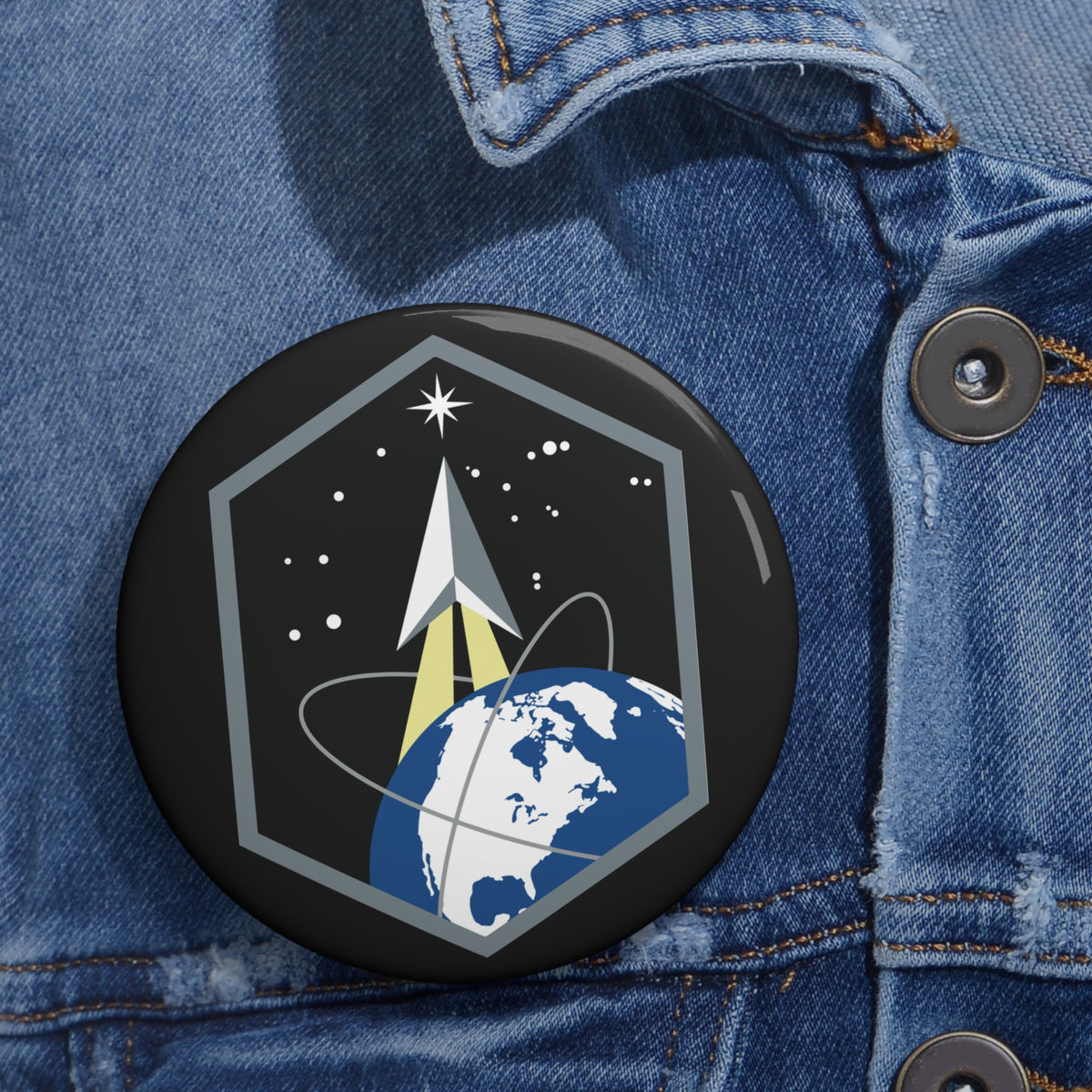 Custom Pin Button - USSF - Space Base Delta 2 wo txt