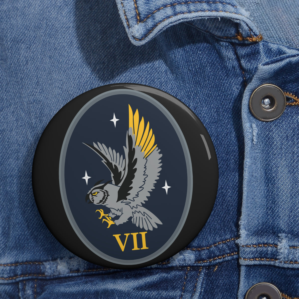 Custom Pin Button - USSF - 7th Space Warning Squadron wo txt