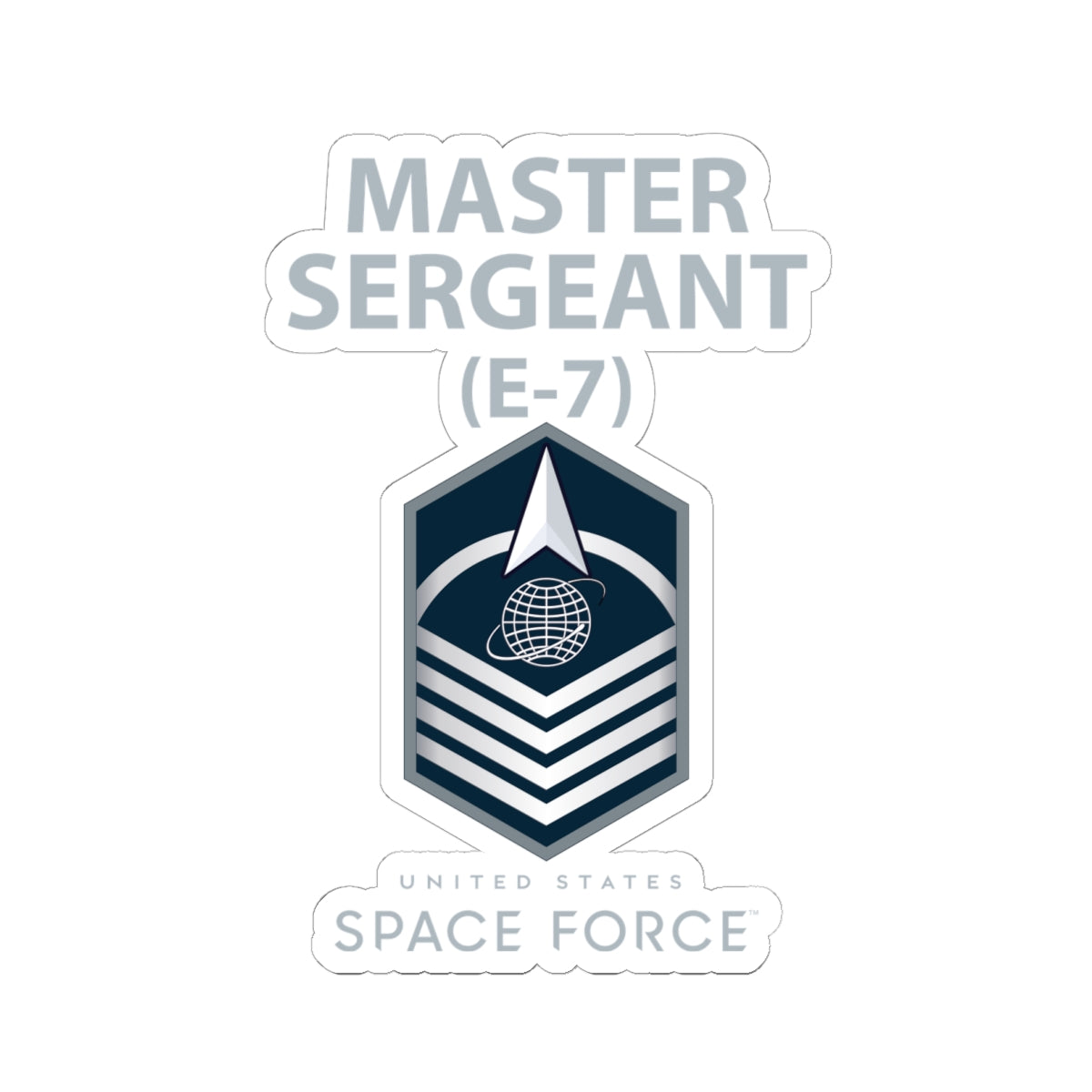 Kiss-Cut Sticker - USSF - E7 Master Sergeant - US Space Force